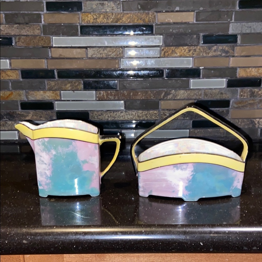 Noritake Pastel Creamer and Sugar Set